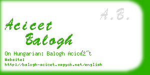acicet balogh business card